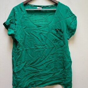 Anthropologie x Odille Green Silk Blouse Size 12